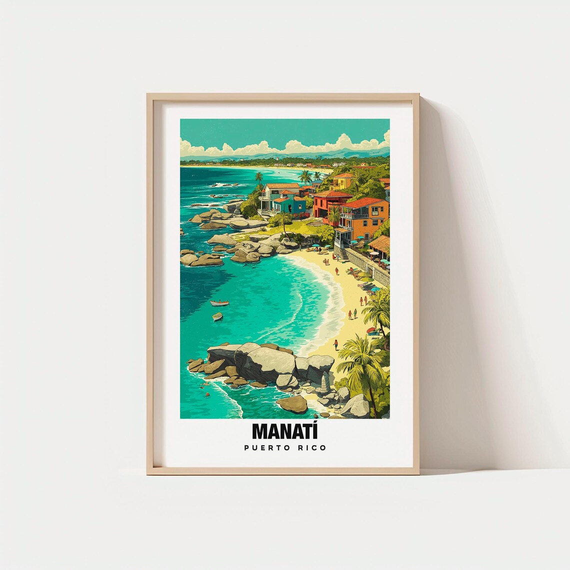 Manat Travel Print Wall Art Puerto Rico City Gift Poster