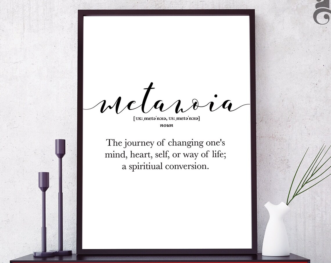 Metanoia Greek Definition Spiritual Journey Change of Heart Poster - Image 3