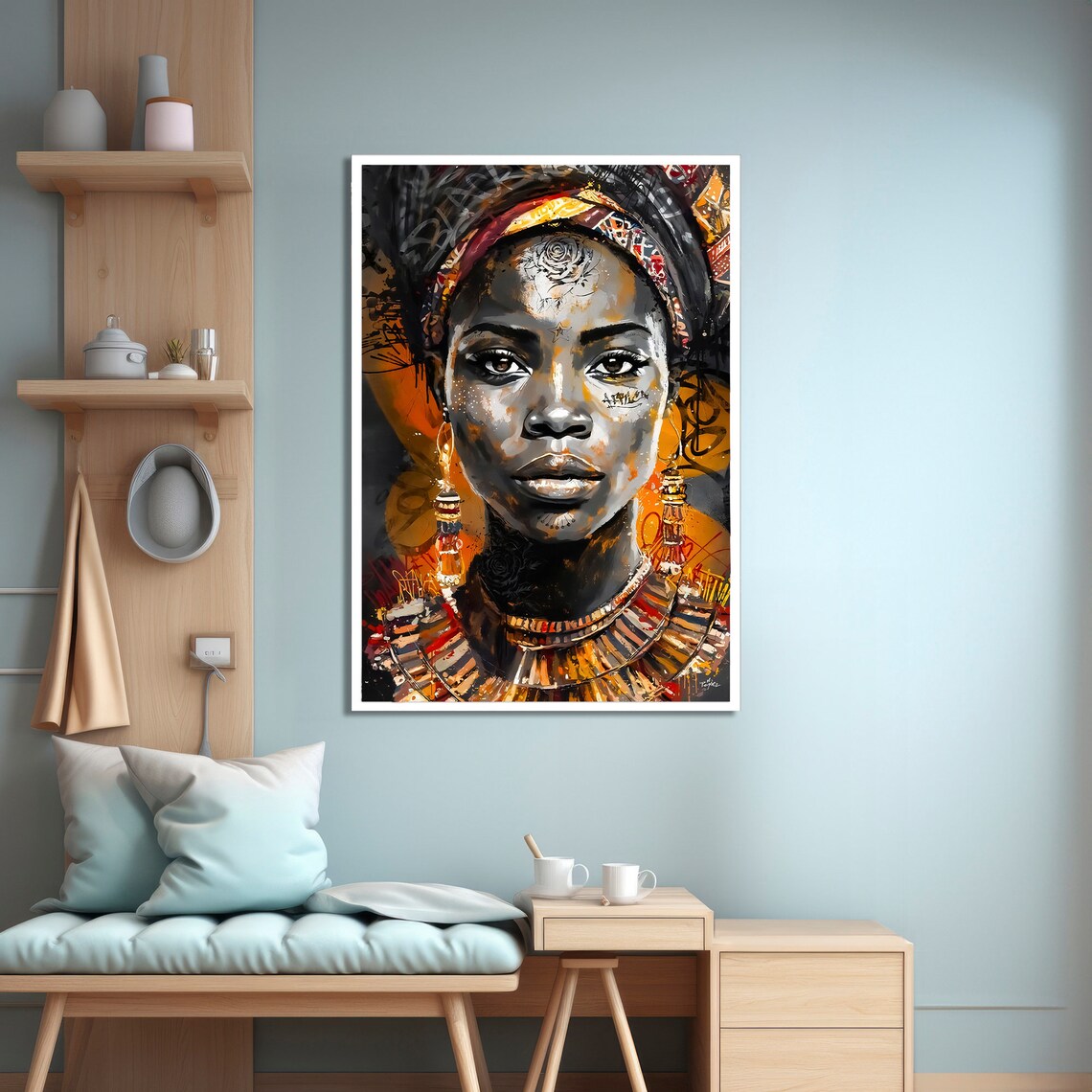 Dynamic African Ethnic Portrait, Cultural Elements Art Print - Image 4