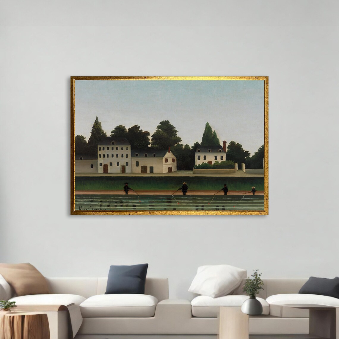 Serene Riverside Scene, Rousseau Inspired Art - Image 2