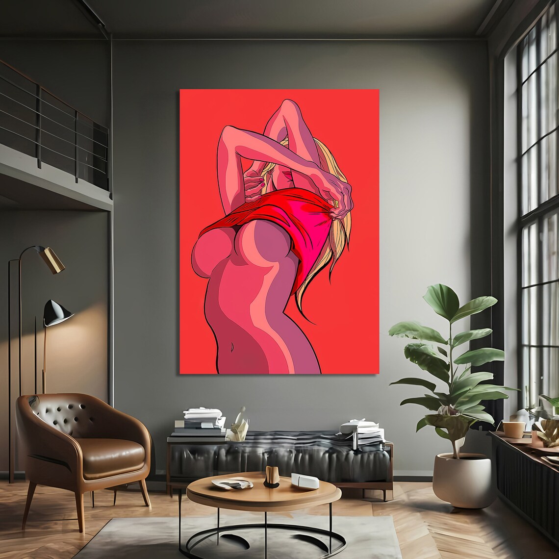 Erotic Painting, Contemporary Minimalist Style - Image 3