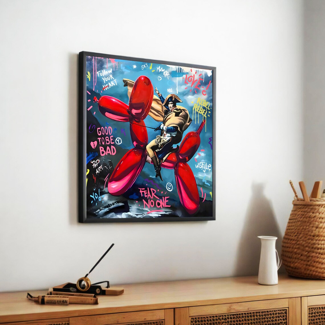 Rebel Rider Napoleon Graffiti, Bold Pop Art - Image 5