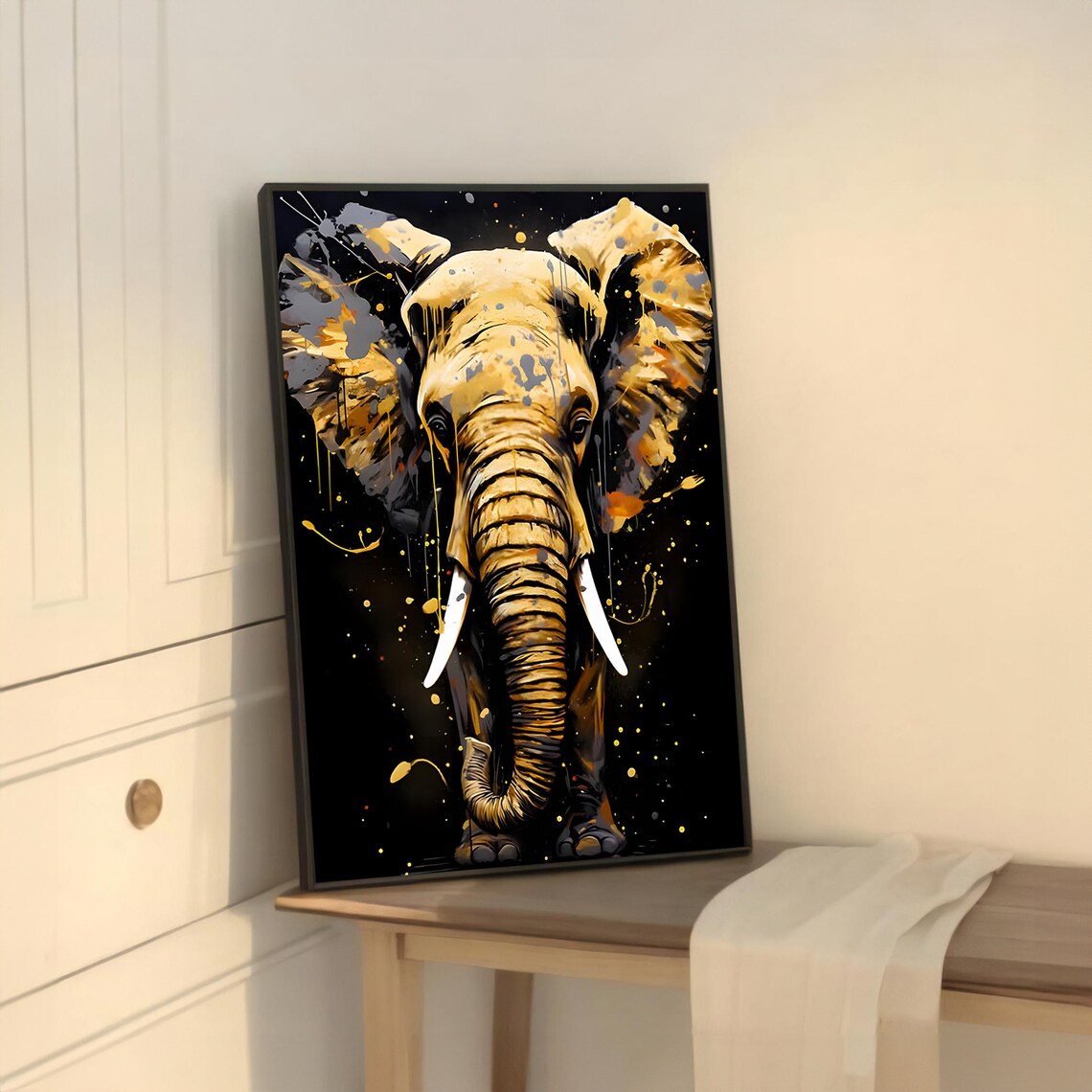Bold Elephant Abstract Animal Painting - Image 5
