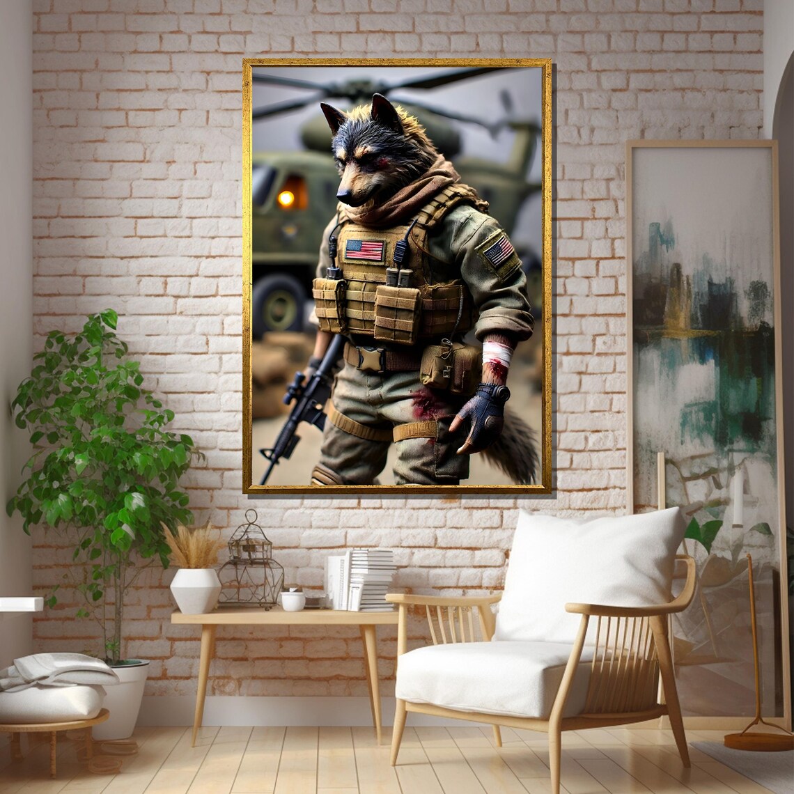 Military Wolf Warrior Tactical Animal Art Print - Image 5