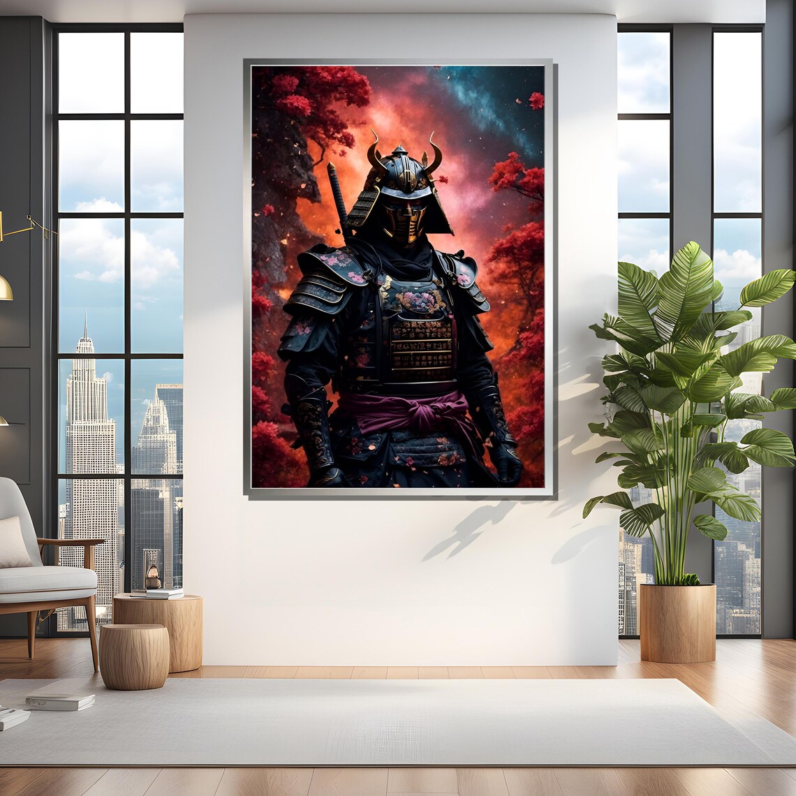 Japanese Samurai Warrior, Bold Wall Decor Art Print - Image 4