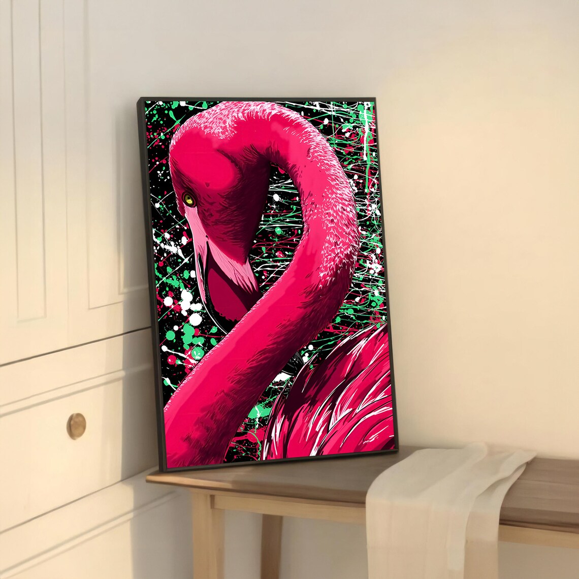 Vibrant Flamingo Art Print, Modern Animal Poster - Image 5