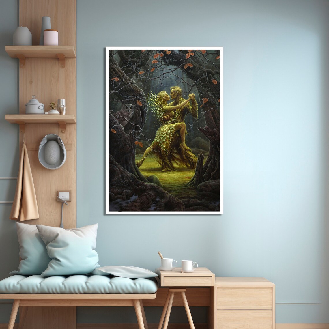 Mystical Forest Dance Art Print, Enchanted Couple - Image 4