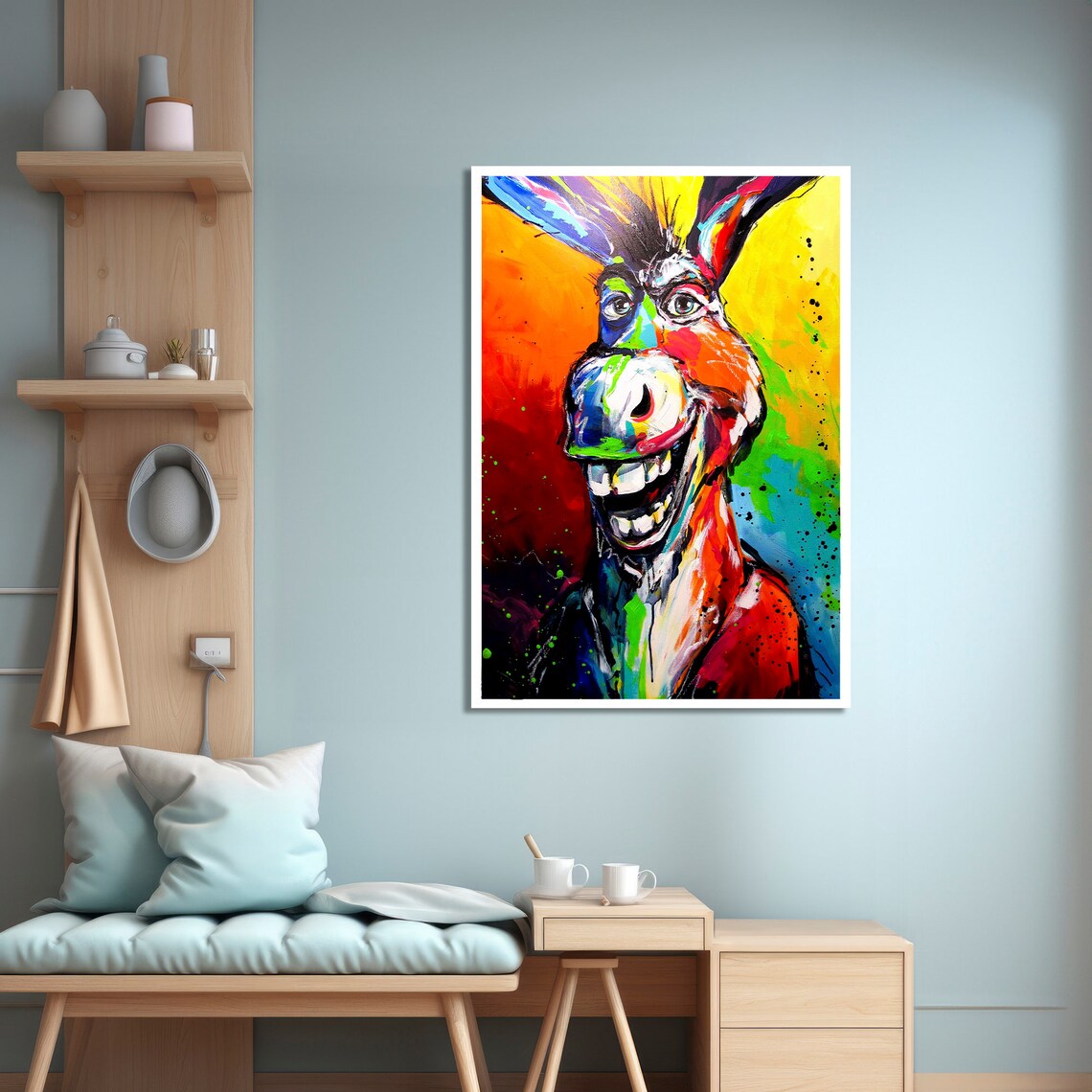 Colorful Donkey Art Print, Vibrant Animal Painting - Image 4