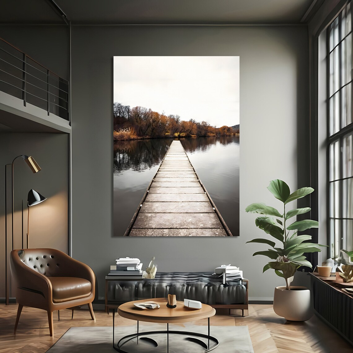 Pathway To Tranquility Lakeside Boardwalk Art Print - Image 3