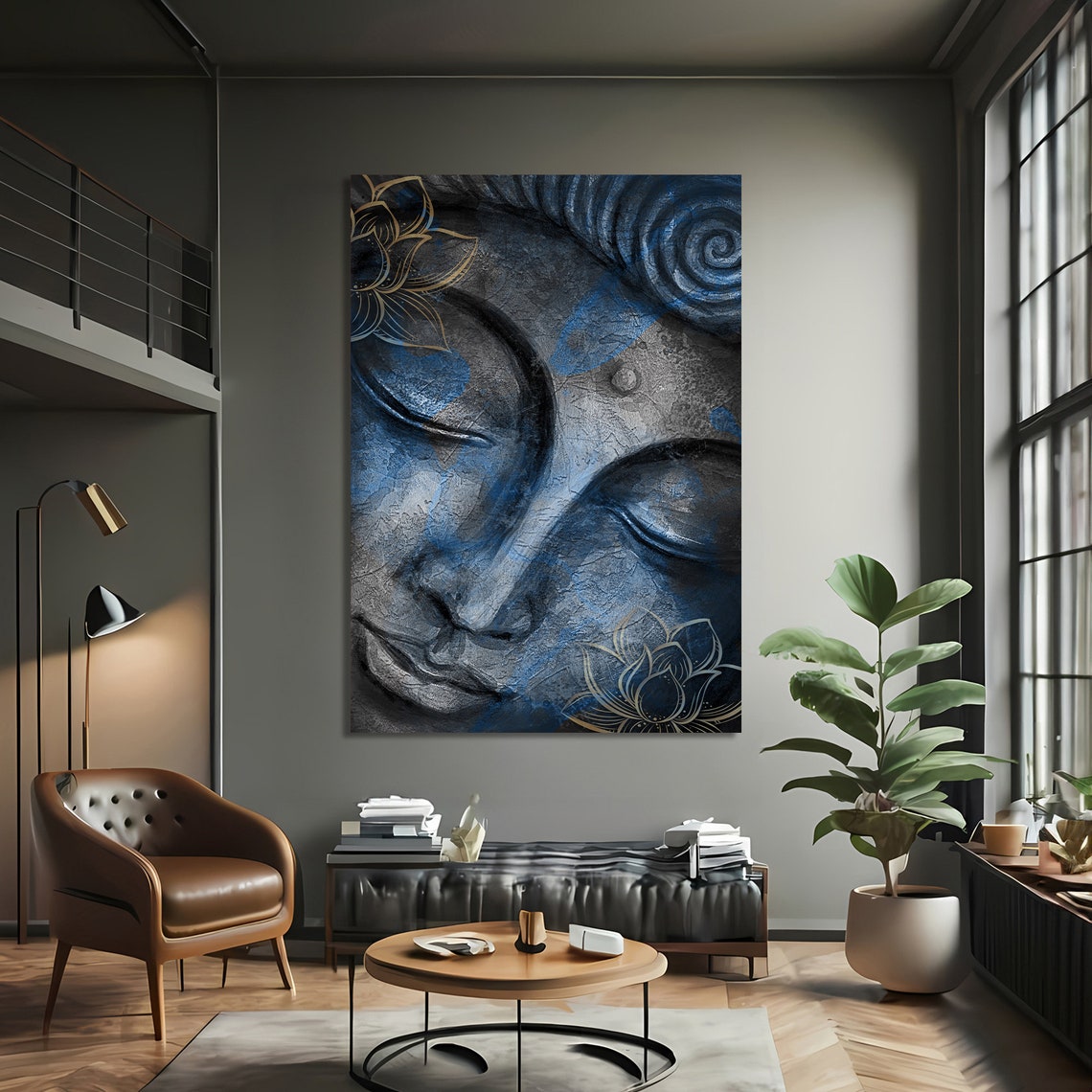 Tranquil Buddha Art Print, Peaceful Spiritual Painting - Image 3