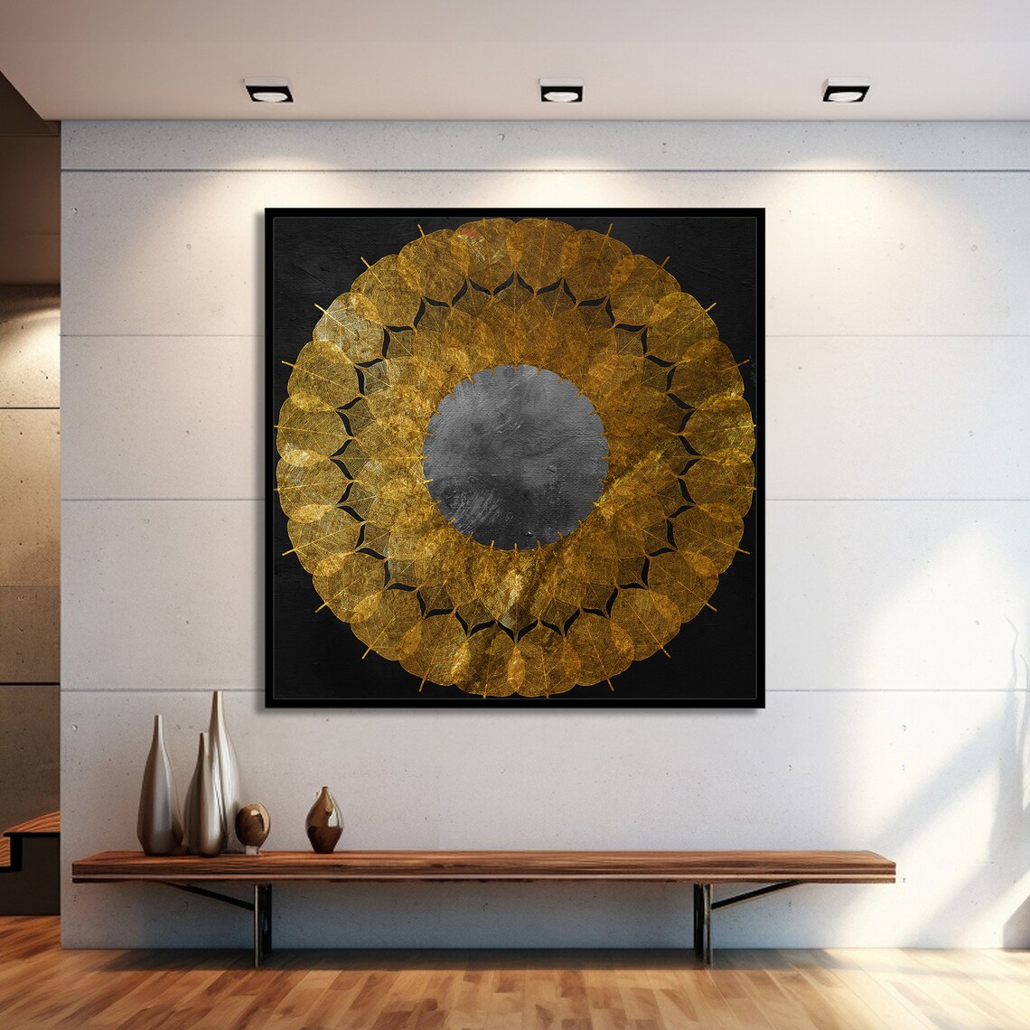 Modern Abstract Mandala, Luxury Contemporary Art Print - Image 2