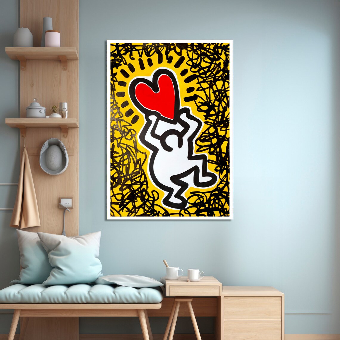 Playful Heart Graffiti Pop Art Inspired Decor - Image 4