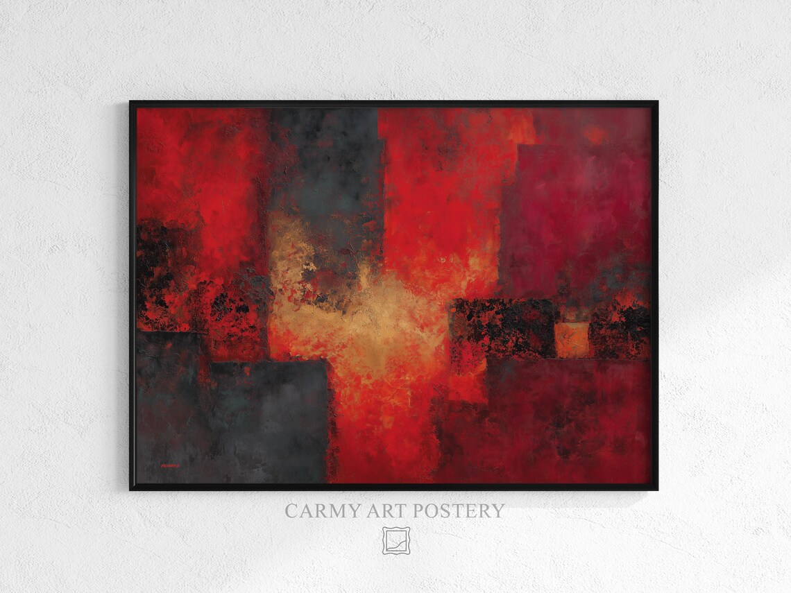 Moody Abstract Expressionist Face, Modern Statement Piece