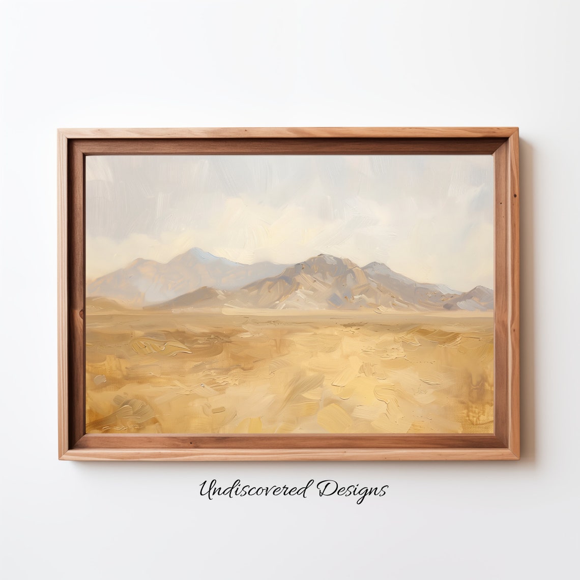 Vintage Desert Mountains Oil Painting Art Print