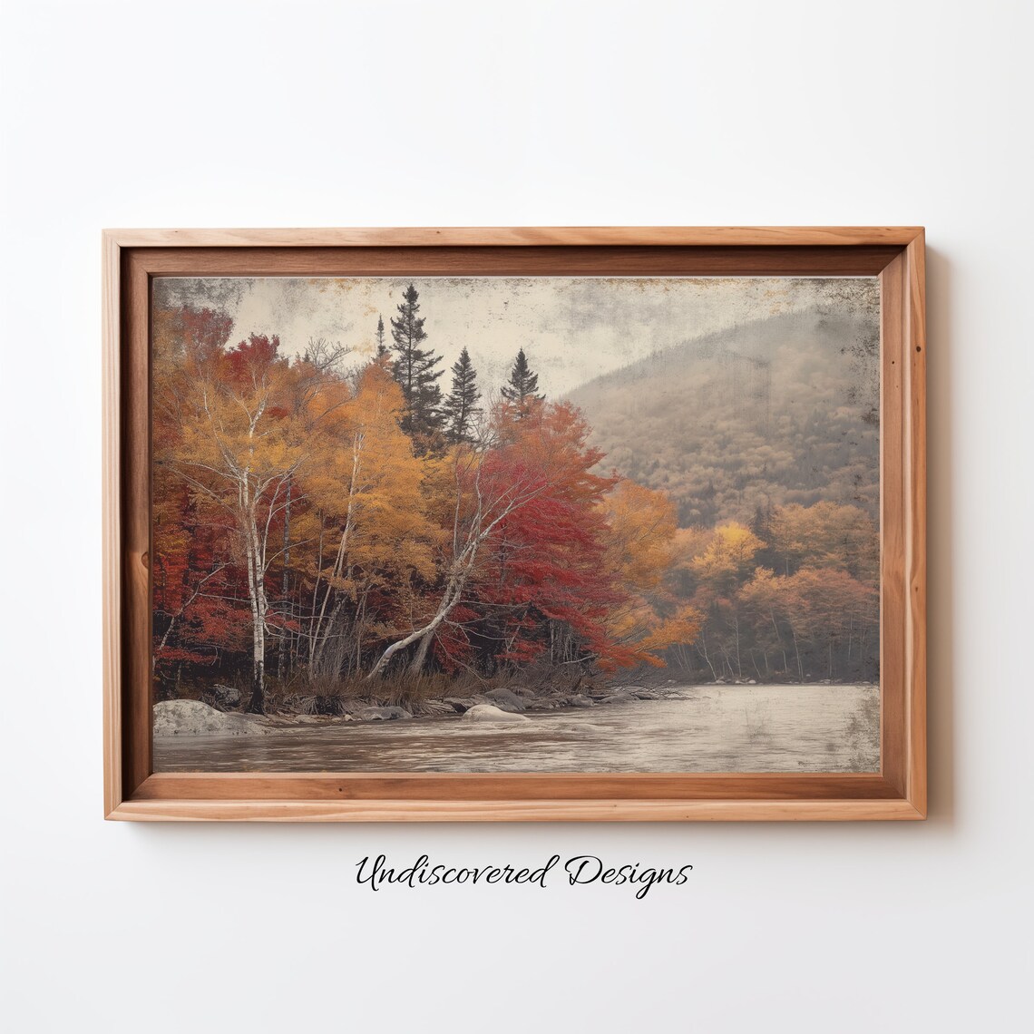Autumn Landscape Art Print, Rustic Fall Scenery
