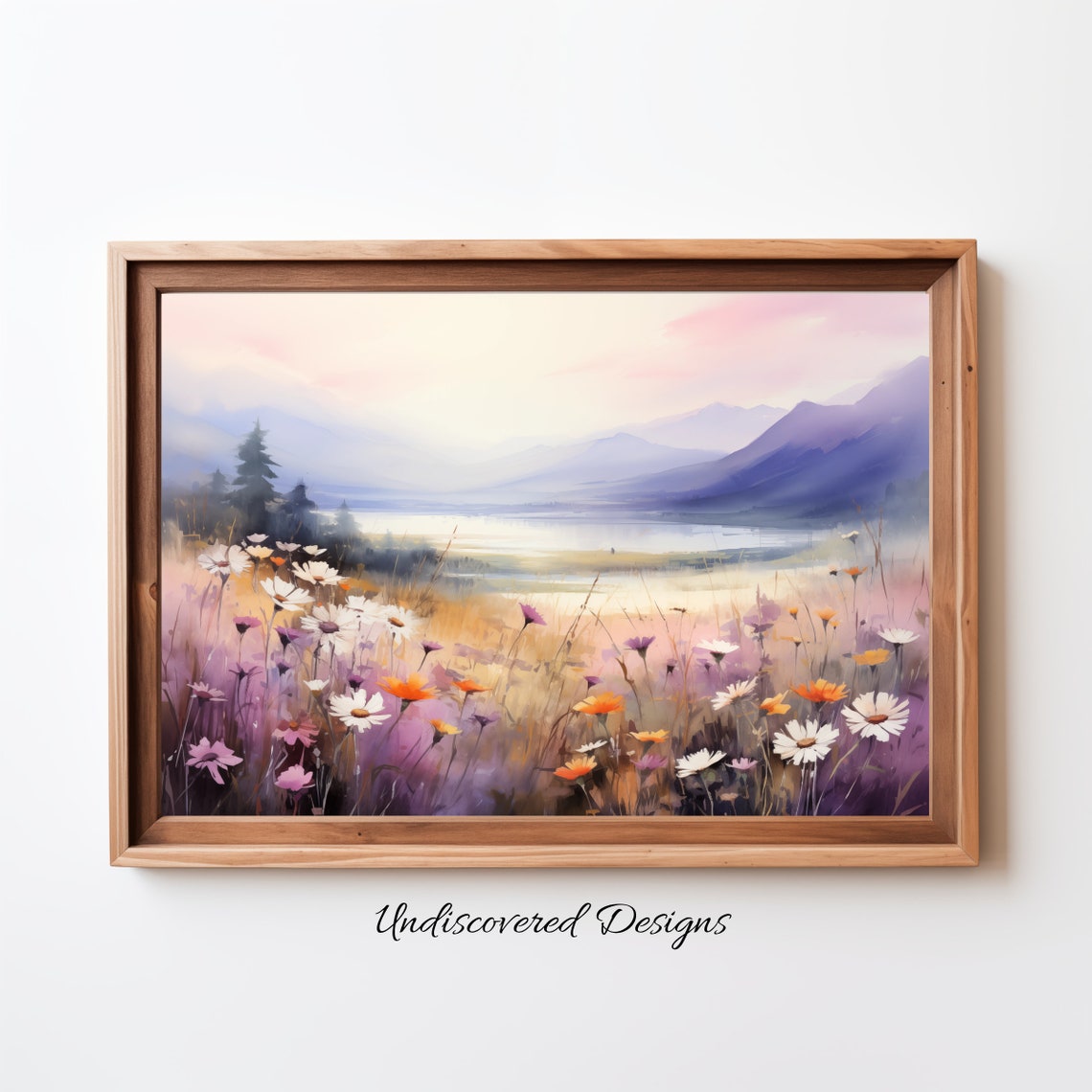 Summer Mountain Wildflowers Vintage Painting Art Print