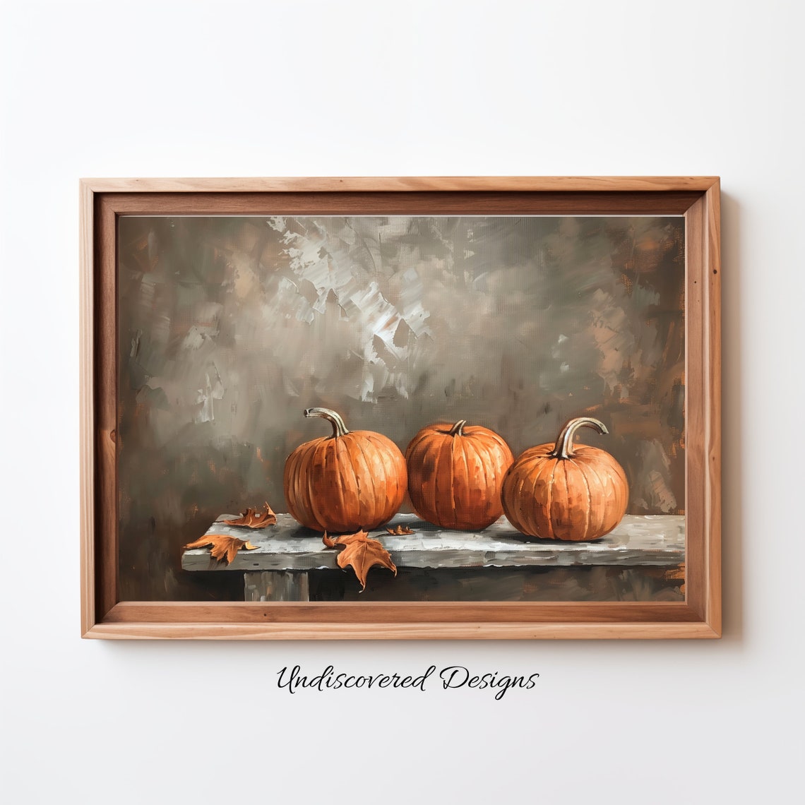 Pumpkins Oil Painting Art Print Spooky Halloween Decor Prints