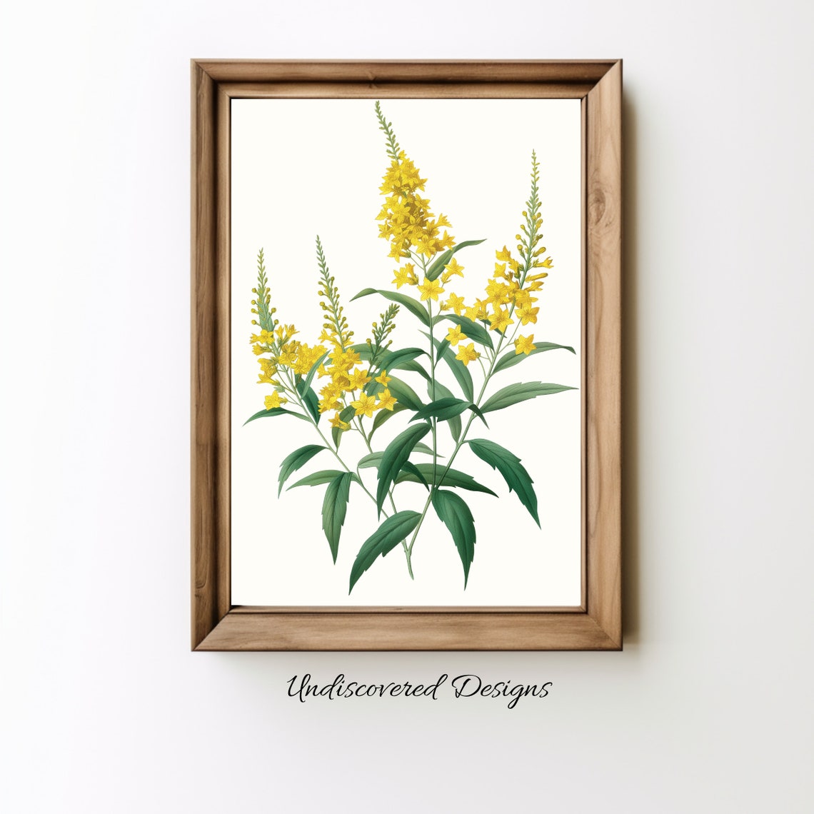 Vintage Goldenrod Botanical Print Elegant Floral Wall Art
