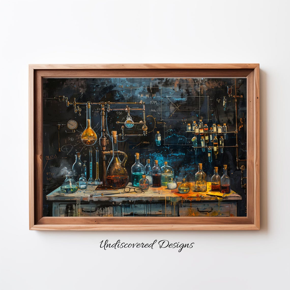 Mad Scientist Lab Vintage Art Print Spooky Halloween Decor