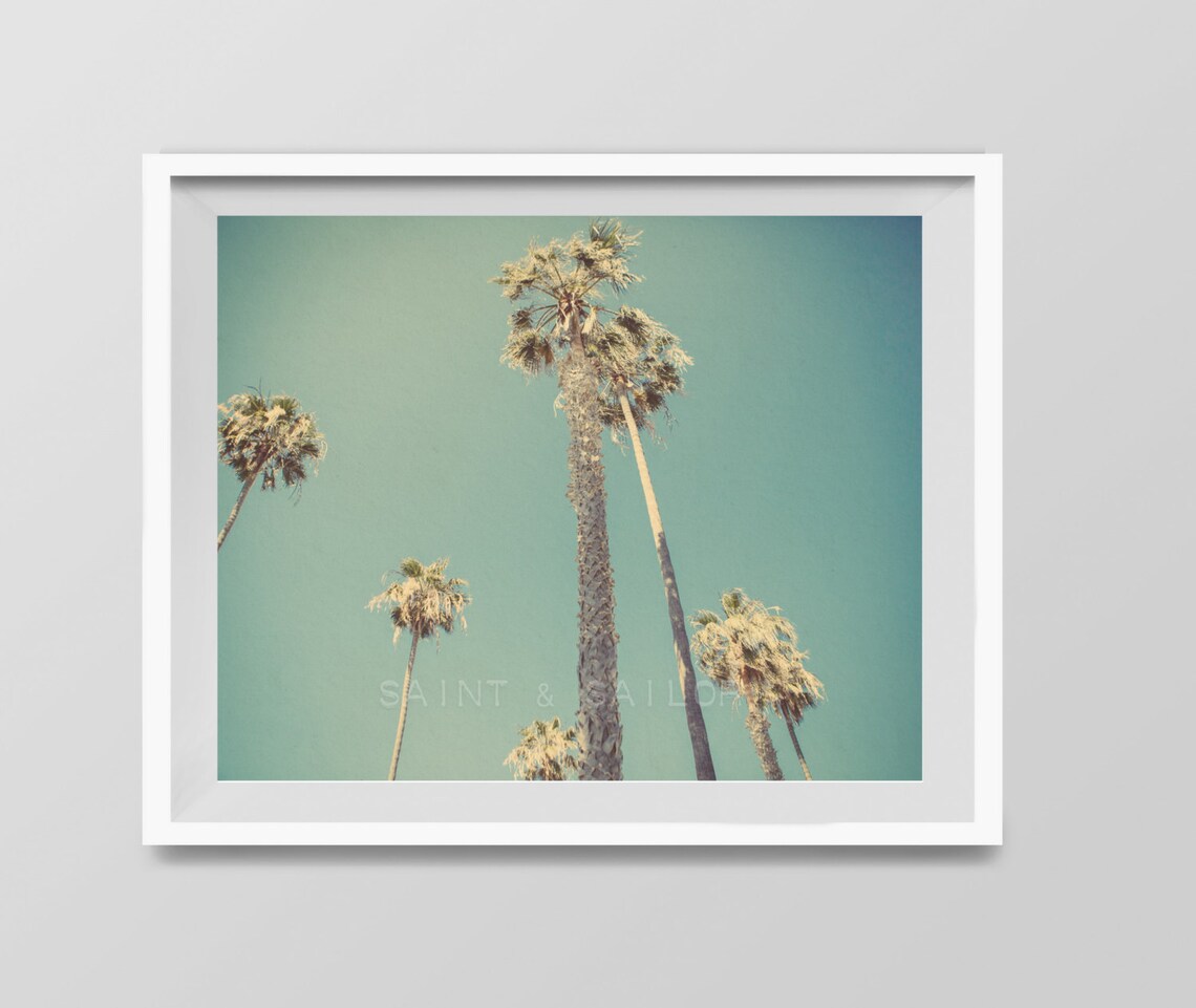 Palm Trees in La Jolla, Retro Vintage Travel Poster