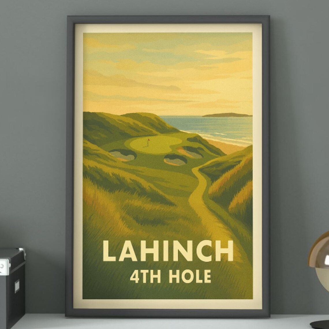 Lahinch 4th Hole Coastal Links Vintage Irish Golf Course Poster