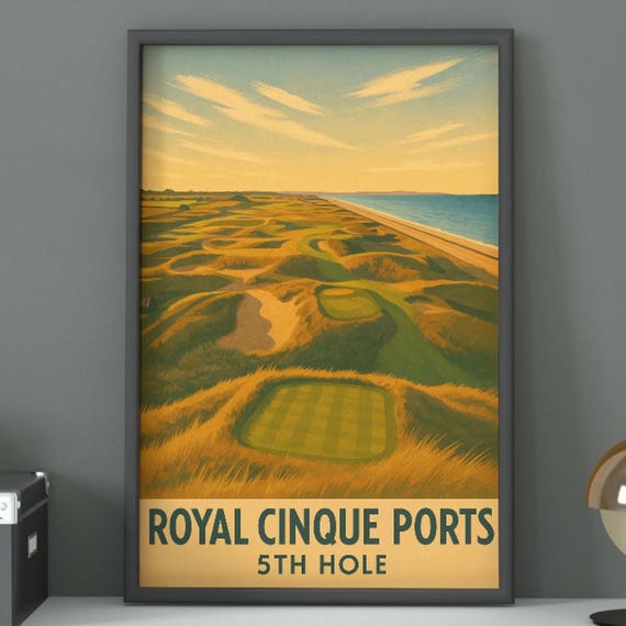 Vintage Royal Cinque Ports Golf Course Art Print 5th Hole