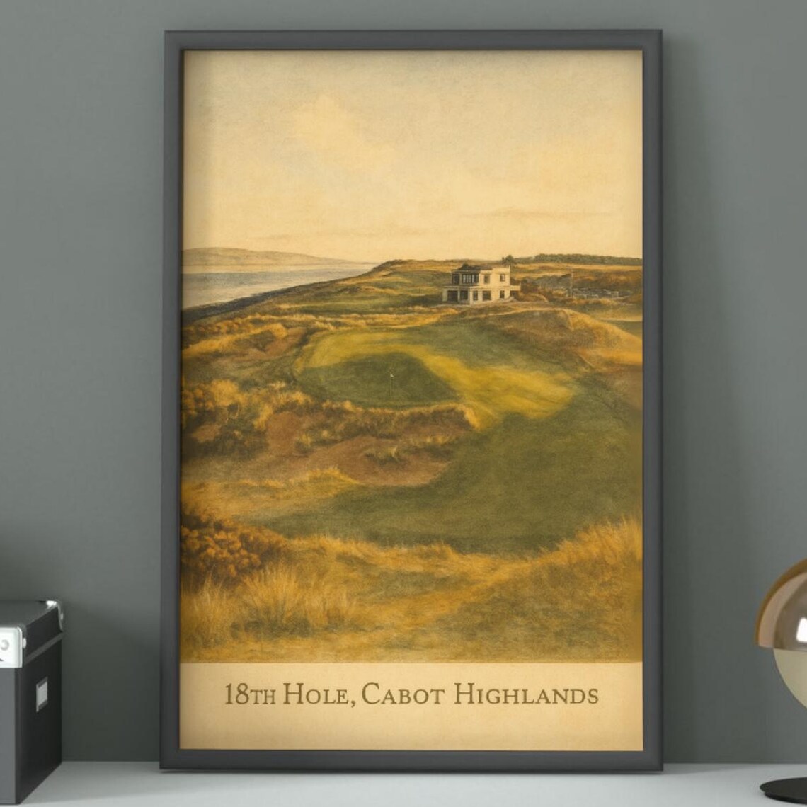 Cabot Highlands 18th Hole Vintage Links Style Golf Course Poster