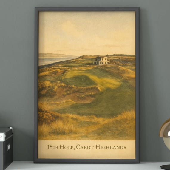 Vintage Cabot Highlands Golf Course Poster Scotland Wall Art