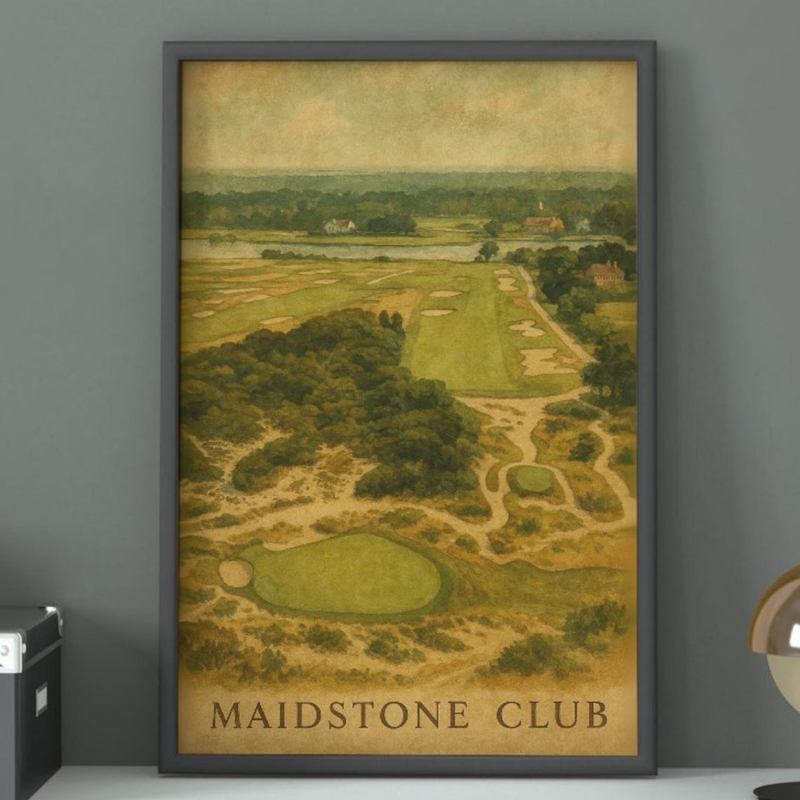 Maidstone Club Vintage Golf Course Dunes Painterly Art Poster