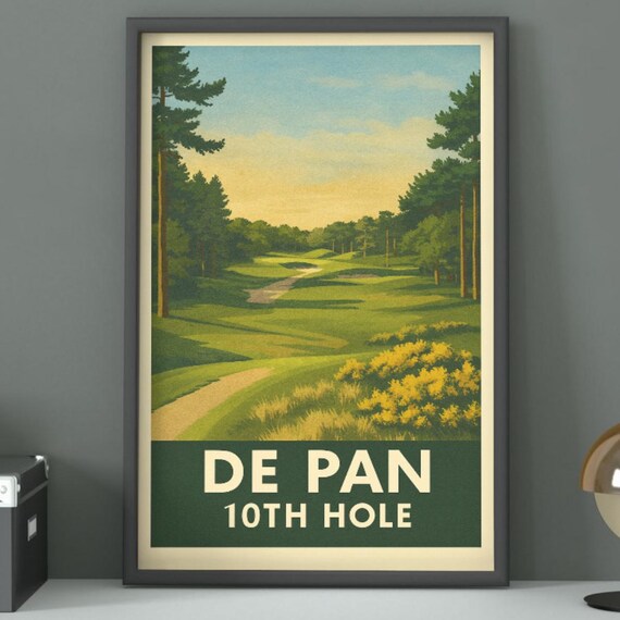 De Pan Golf Club 10th Hole Vintage Course Art Poster Netherlands