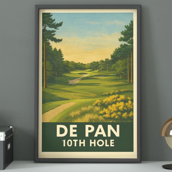 Ugc De Pan 10th Hole Poster Vintage Golf Course Art Premium Print Wall Dutch