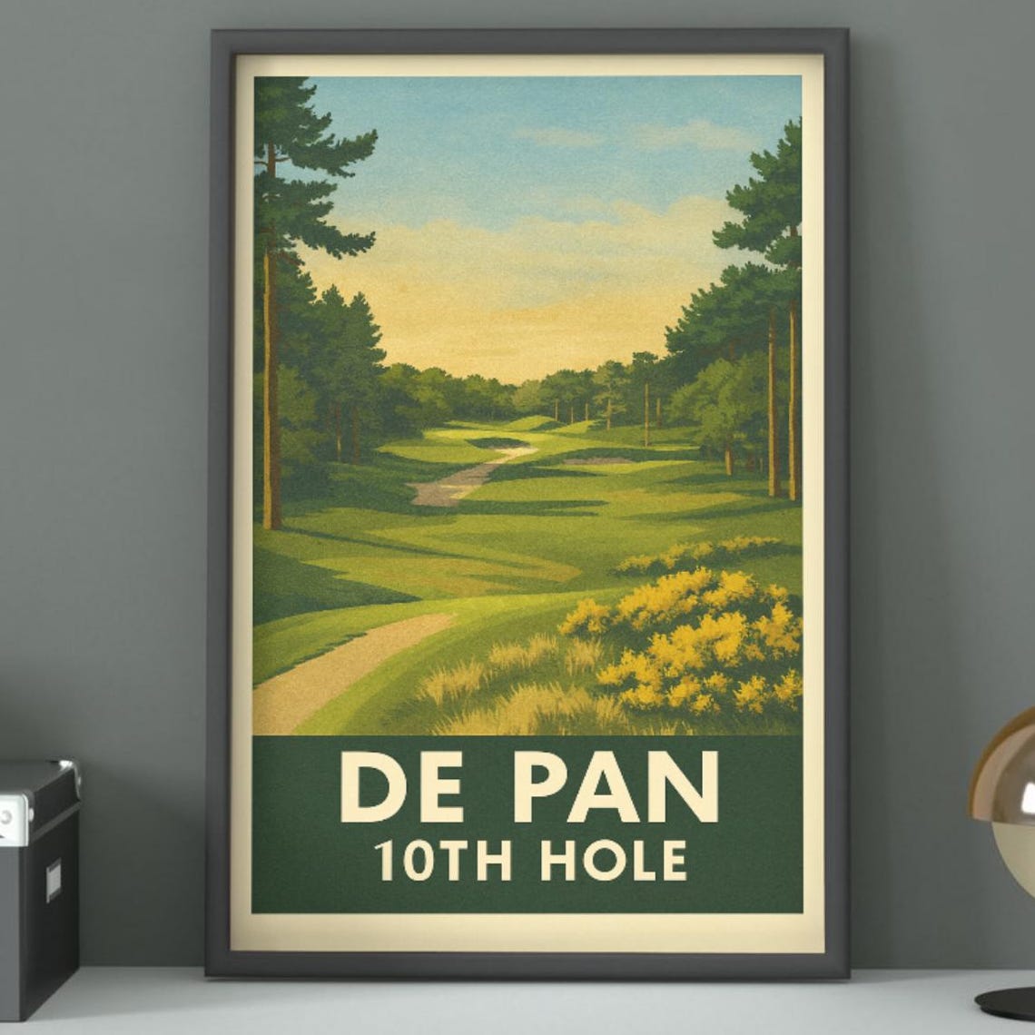 De Pan Golf Club 10th Hole Vintage Course Art Poster Netherlands