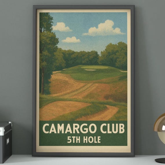 Camargo Club 5th Hole Golf Poster Vintage Course Art Print