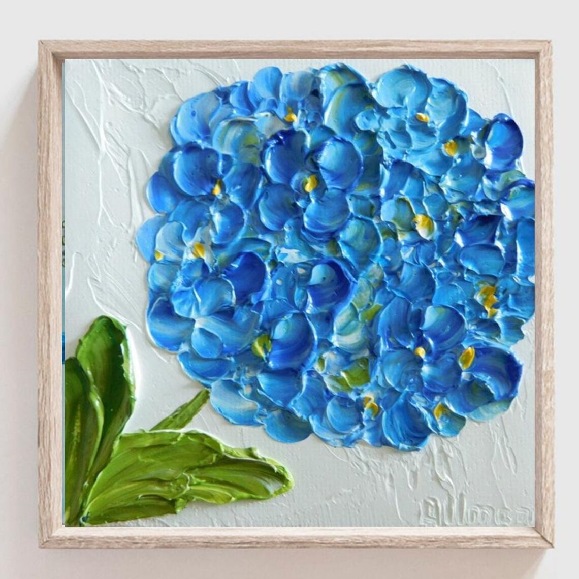 Custom Hydrangea Impasto, Minimalist Art Print