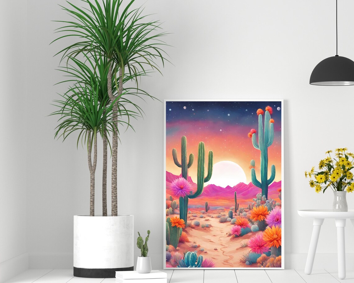 Cactus Botanical Retro Mexican Wall Art Print - Image 2