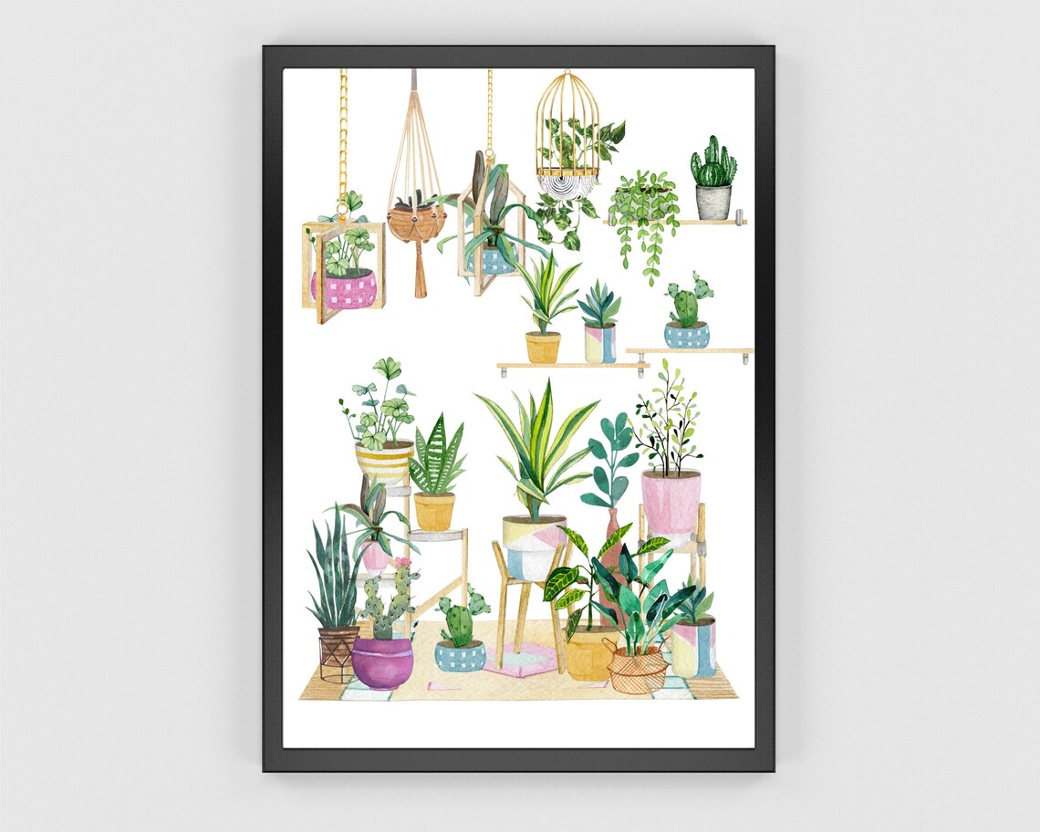 House Plants Boho Botanical Poster Print - Image 3