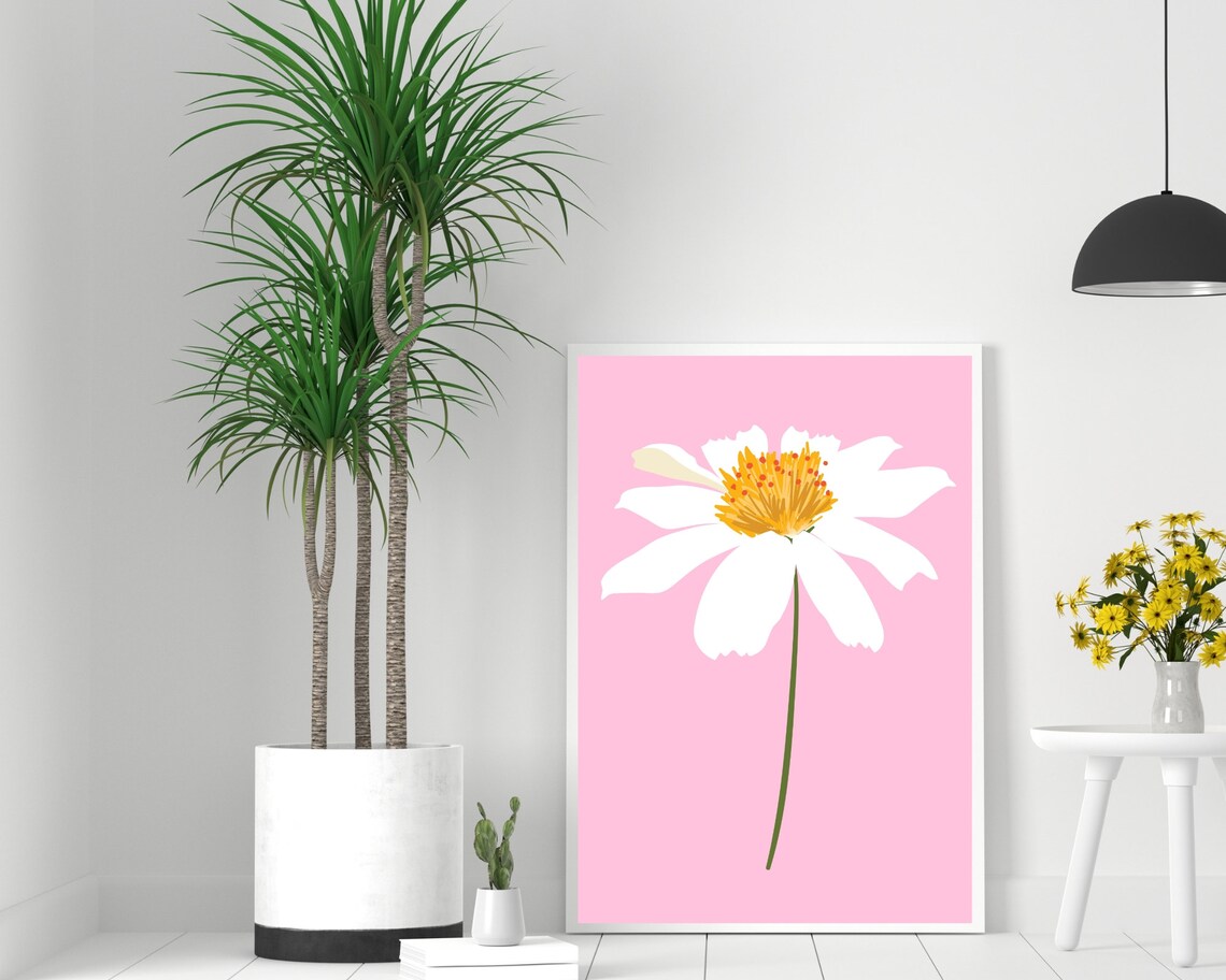 Daisy Flower Art Print, Boho Floral Botanical - Image 2