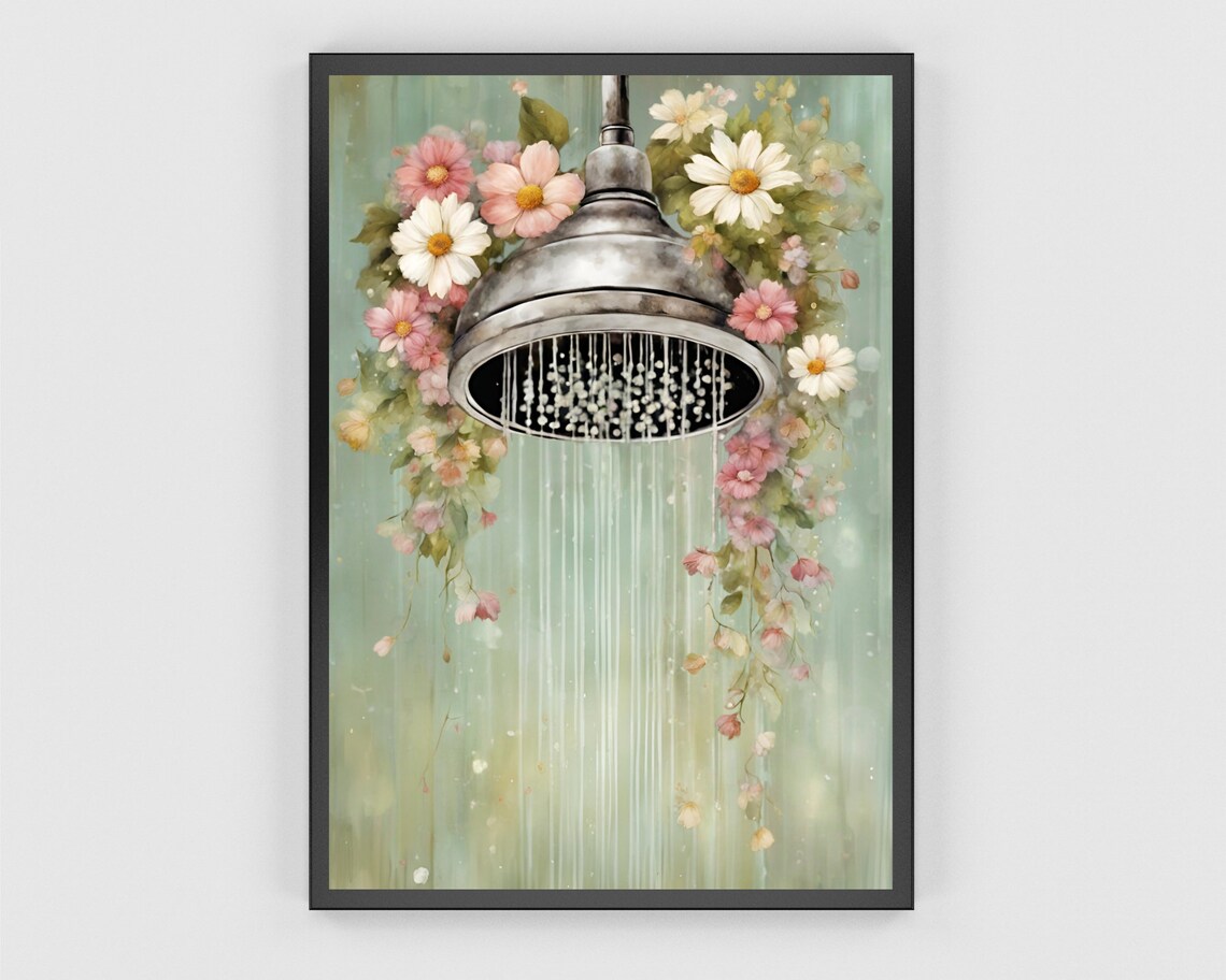 Botanical Bathroom Art Print, Watercolor Wildflowers - Image 3