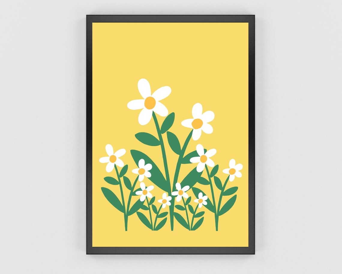 Daisies Art Print, Spring Botanical Poster - Image 3