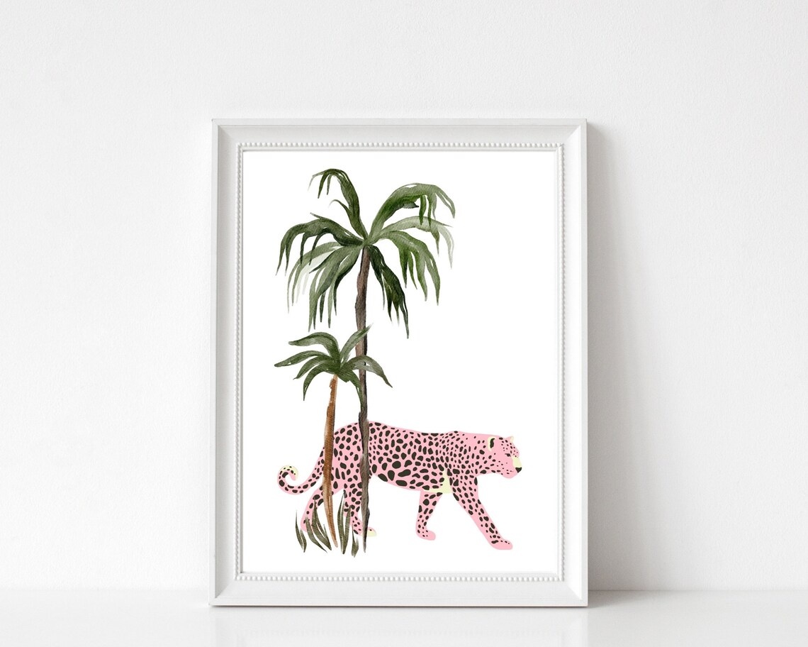Leopard Tropical Boho Animal Print Poster - Image 3