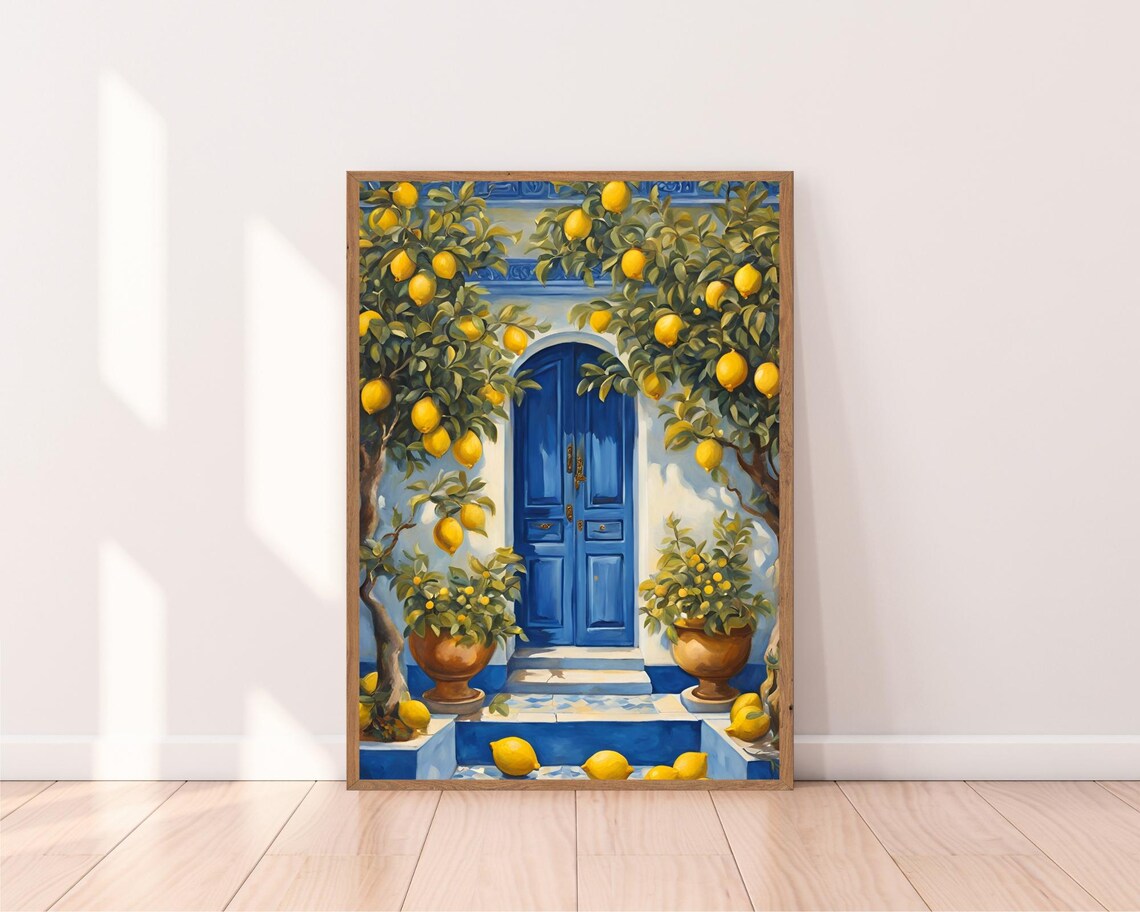 Mediterranean Lemon Tree Art Print, Italian Lemons - Image 2