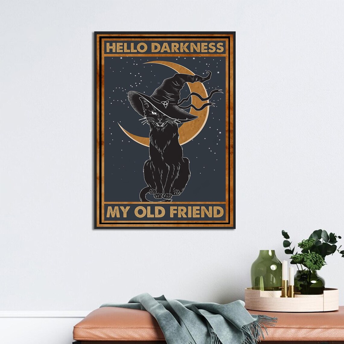 Halloween Black Cat Witchcraft Wall Art Print - Image 2