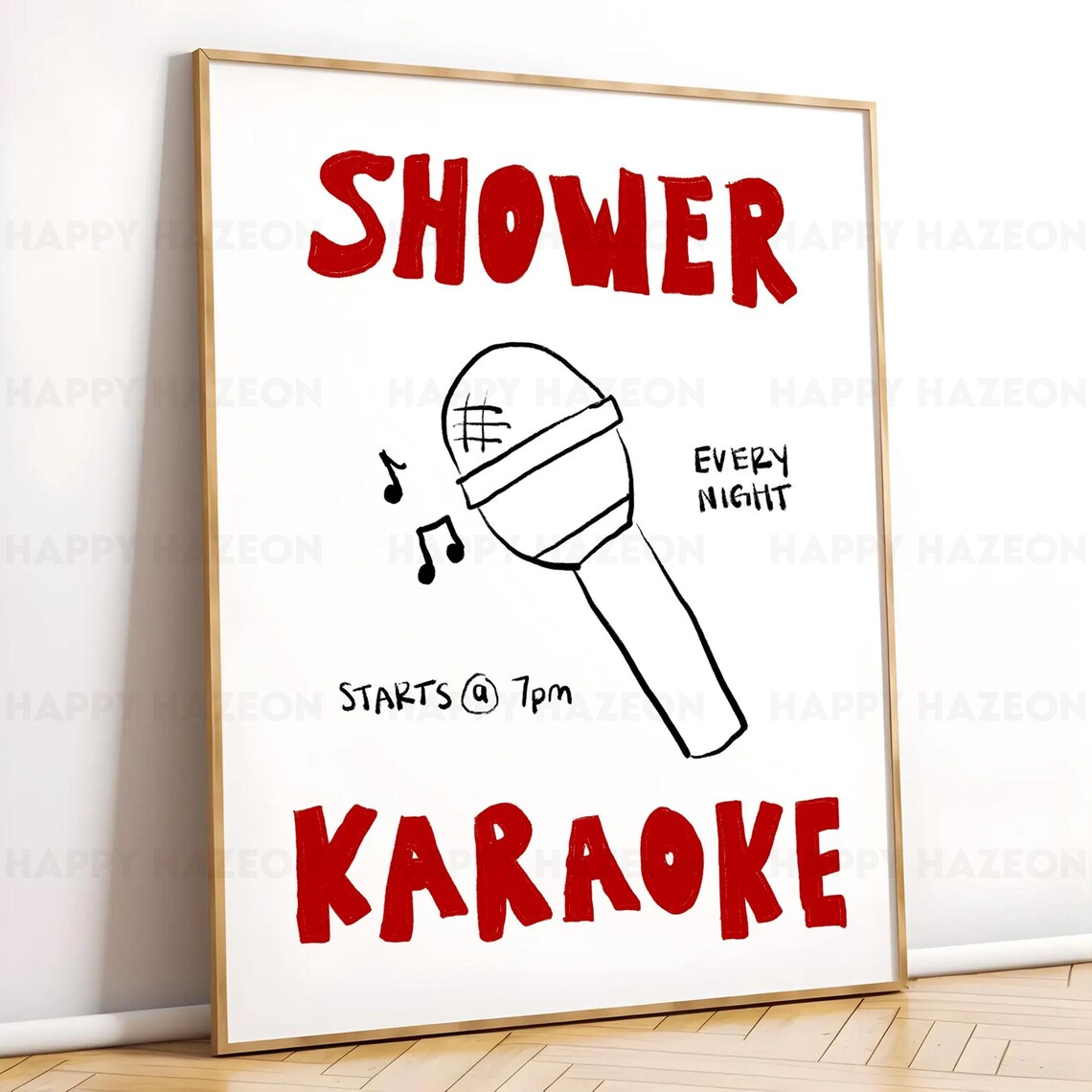 Shower Karaoke Retro Bathroom Art Print Poster - Image 5