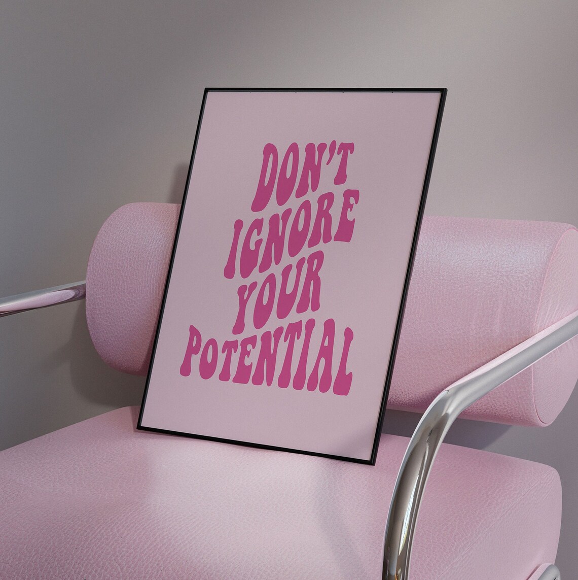Dont Ignore Your Potential Pink Retro Motivational Quote Poster - Image 4