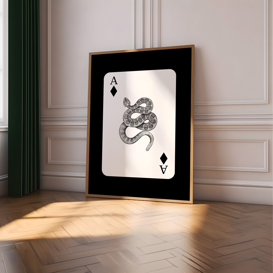 Western Gothic Snake Playing Card Art Print - Image 3
