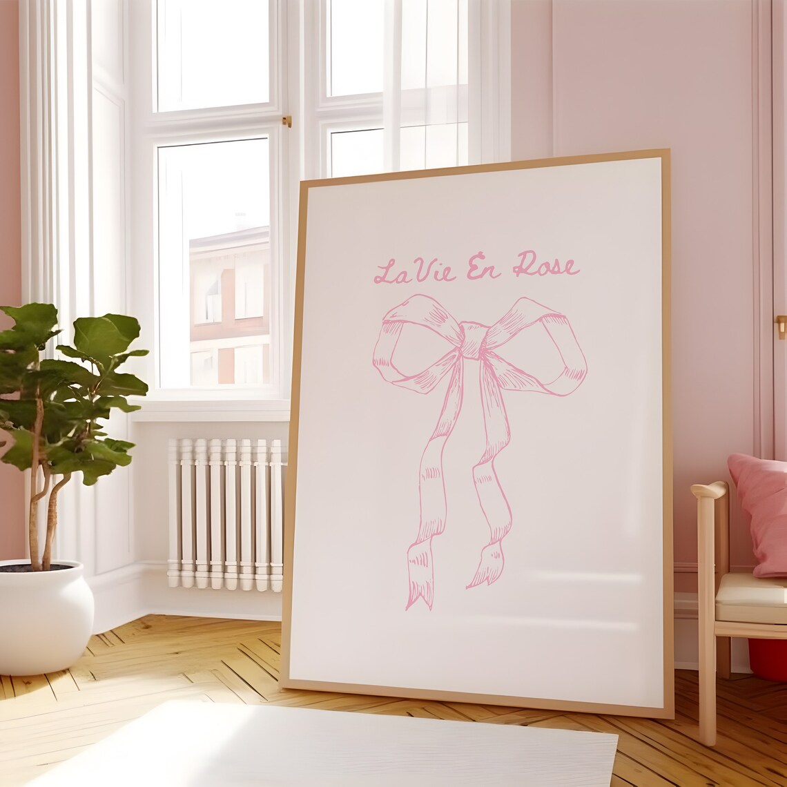 La Vie En Rose Pink Bow Coquette French Quote Room Decor Poster - Image 5