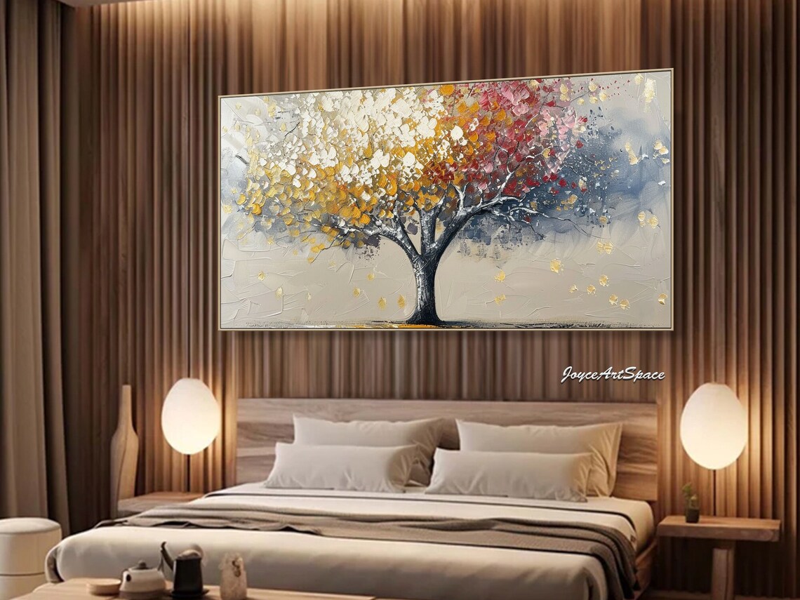 Abstract Textured Tree Oil Painting Art Print - Image 5