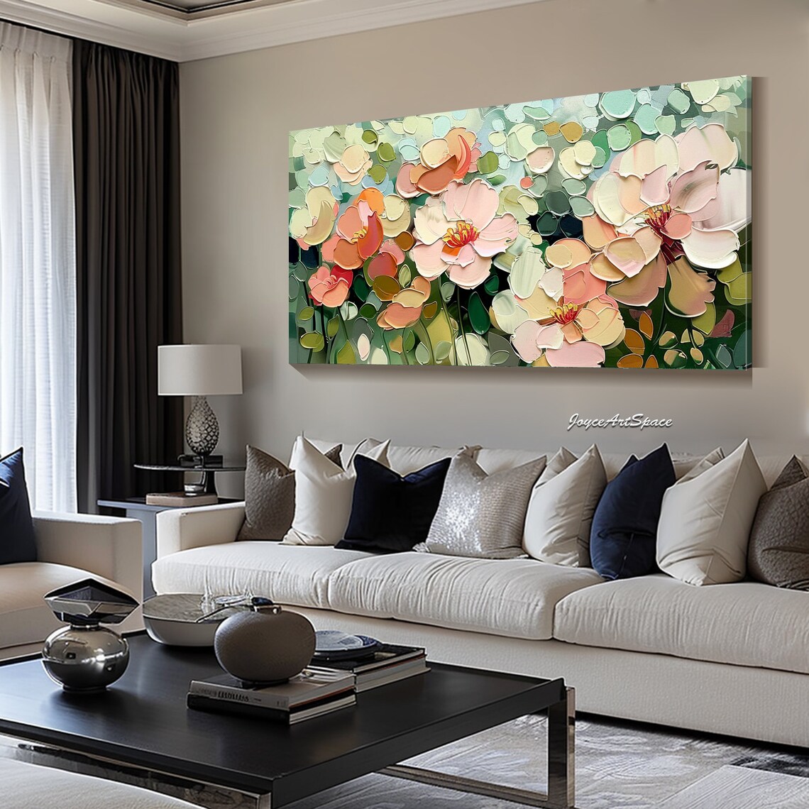 Large Flower Painting, Abstract Floral Art Print - Image 4