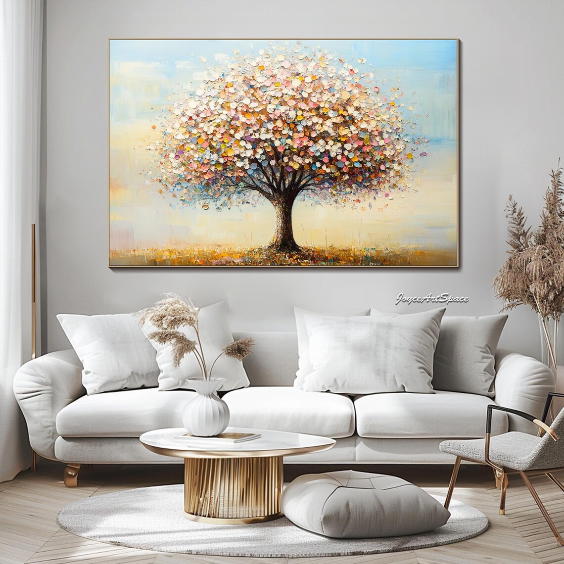 Tree of Life Colorful Blossom Canopy Textured 3D Painting Poster - Image 5