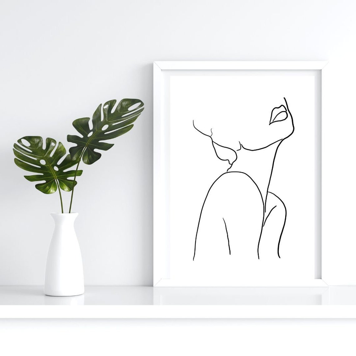 Woman Line Drawing Art Print Profile Minimalist Female Body Modern Poster Feminist - Image 2